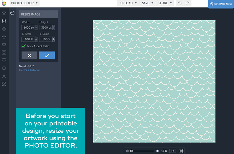 A step by step tutorial on how to design printable art, using BeFunky — a free online graphic design program. // From MichelleHickey.Design in partnership with BeFunky.
