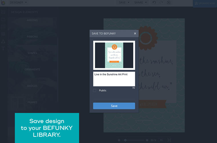 A step by step tutorial on how to design printable art, using BeFunky — a free online graphic design program. // From MichelleHickey.Design in partnership with BeFunky.