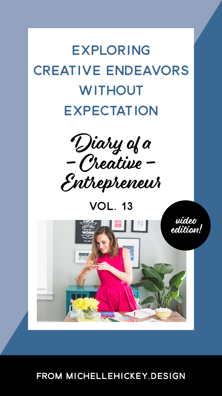 Exploring creative endeavors without expectation // Do you ever wonder what your fellow creative entrepreneurs are up to? In between the big wins, product launches, and collaborations are the small steps (some forward, some backward) that lead to those turning points. Here's a transparent account of a week in the life of a gal in passionate pursuit of business growth, personal development and those magical milestones. // From MichelleHickey.Design